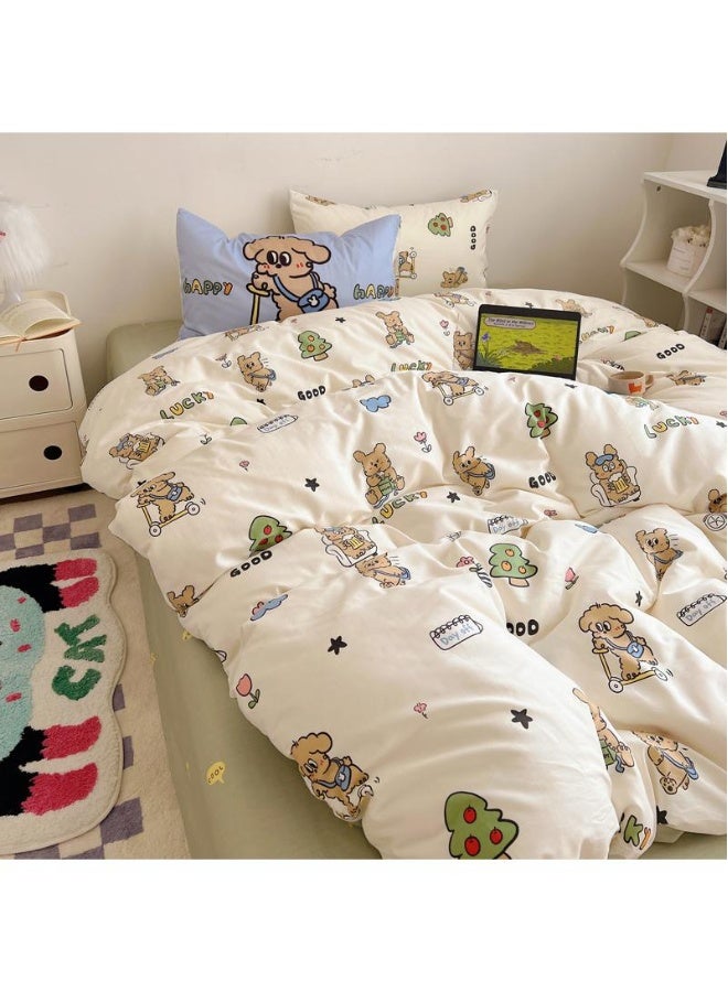 4-Piece Cartoon Anime Cotton Comfortable Set Bed Sheet Set Children'S Day Gift Birthday Gift - Image 1